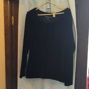 Susan Graver Black Velvet Blouse